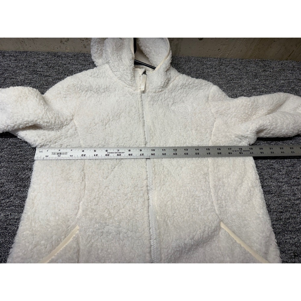 The North Face Girls Osito Full Zip Fleece Jacket White XL 18 High Pile Soft - Picture 9 of 9
